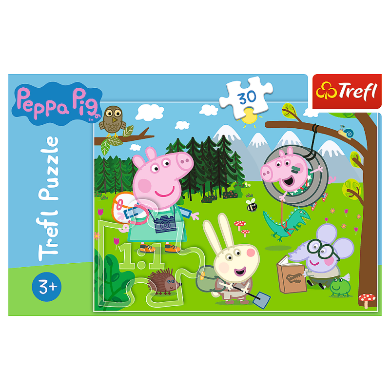 Puzzle ŚWINKA PEPPA 30el dla dzieci w wieku 3 Leśna wyprawa Trefl