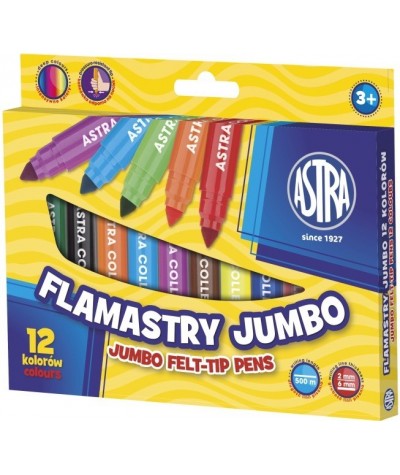 Flamastry JUMBO Astra 12 kolorów dla dzieci