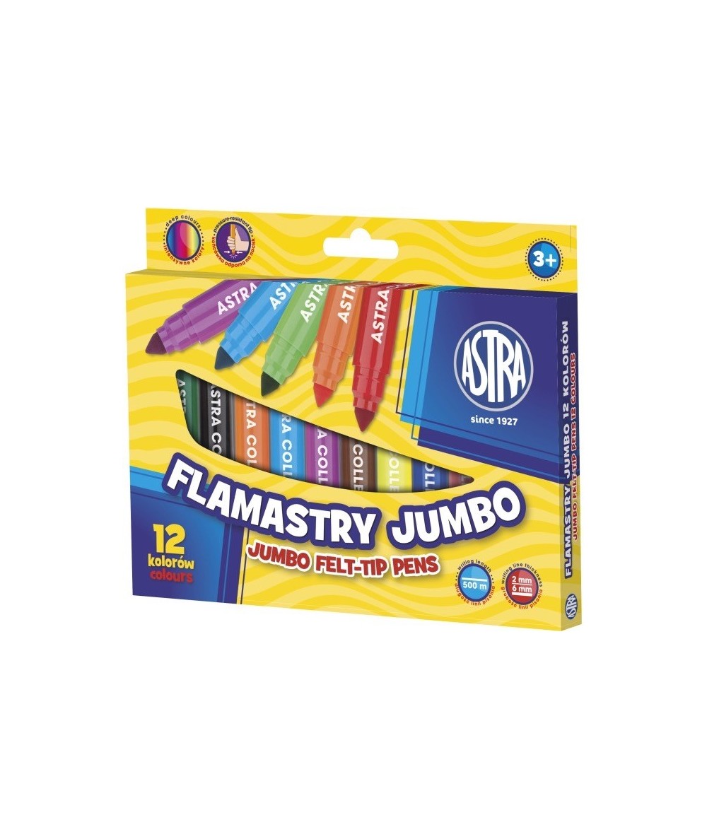 Flamastry JUMBO Astra 12 kolorów dla dzieci