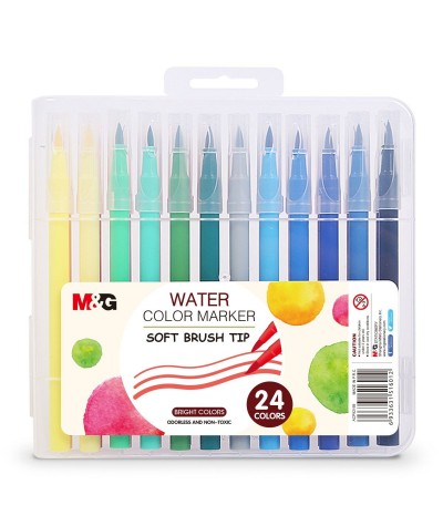 Pisaki BRUSH PEN artystyczne pędzelkowe 24 kolory M&G