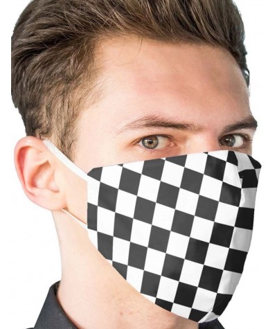 Maska bawełniana na usta i nos szachownica WIELOKROTNEGO UŻYTKU unisex