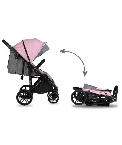 Wózek spacerowy Kidwell różowy dla dziewczynki duże kółka EVA Carrel