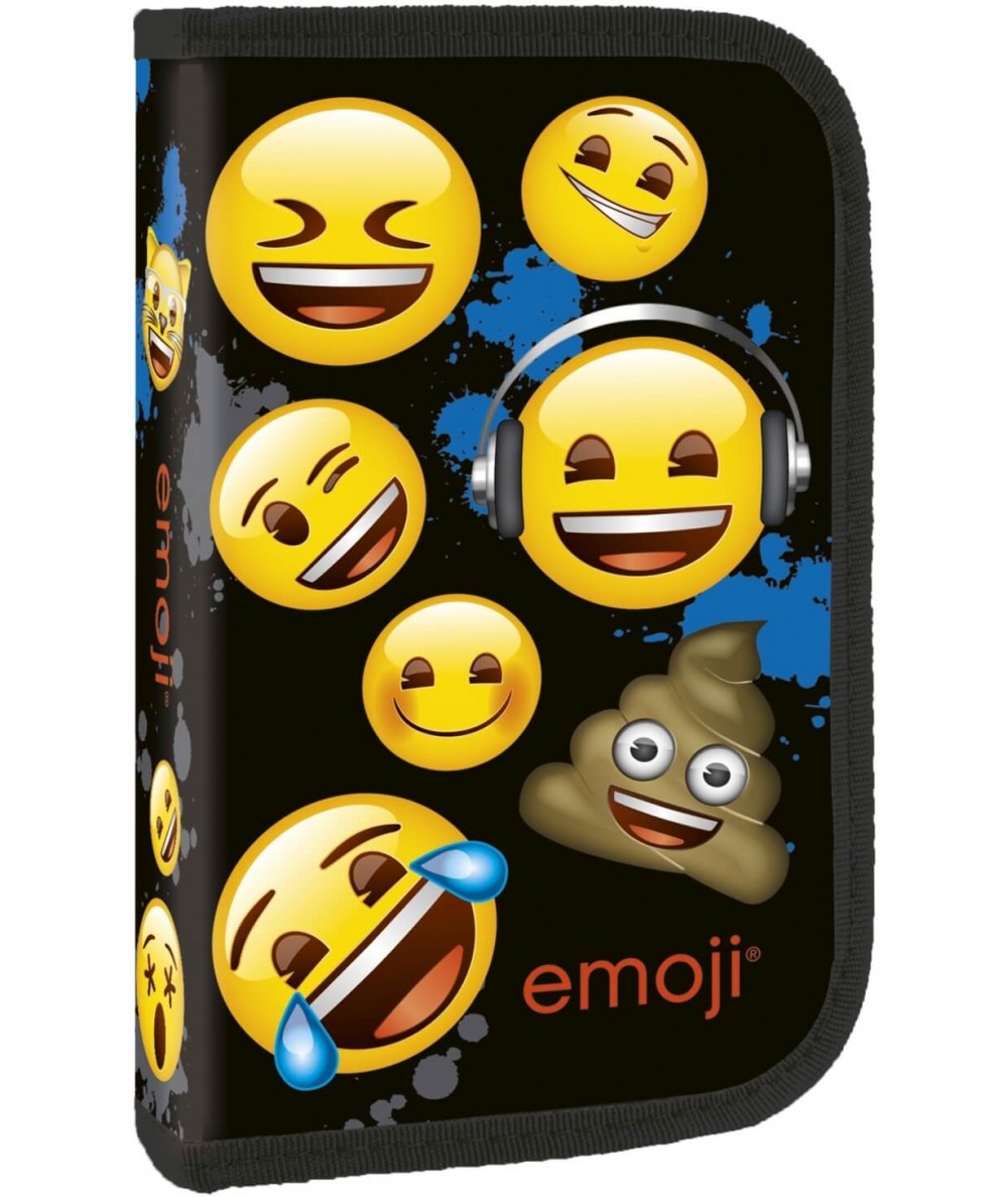Piórnik jednokomorowy bez wyposażenia Emoji z emotkami