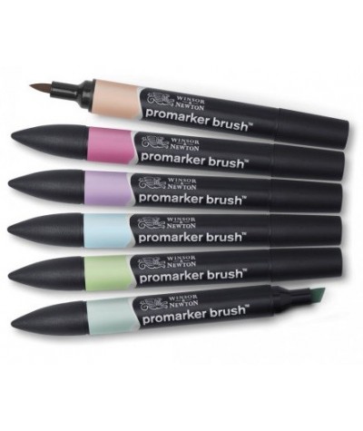 Promarker BRUSH MARKER Winsor & Newton Pastel Tones 6 kolorów