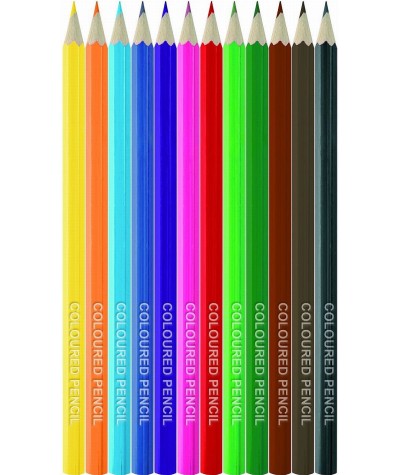 Kredki ołówkowe 12 kolorów sześciokątne Titanum