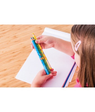 Ołówki do nauki pisania Pelikan Combino dla dzieci trójkątne różowe B