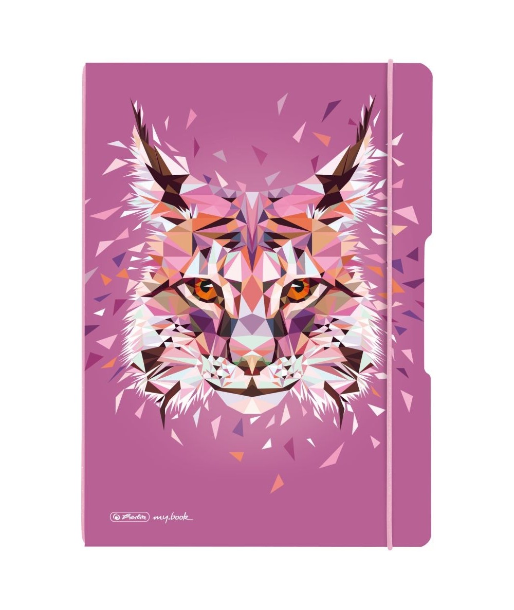 Notatnik A4 2x40k. w kratkę i linie ryś HERLITZ my.book Flex PP Wild Anim Lynx