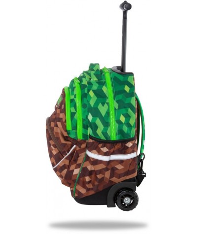 Plecak na k&oacute;łkach BLOKI GRA CoolPack BRĄZOWY zielony City Jungle 27L