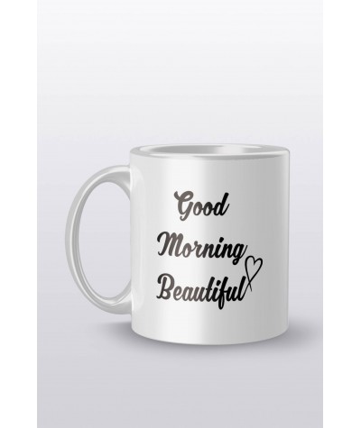 Kubek z napisem Good Morning Beautiful dla Niej ceramiczny 330ml