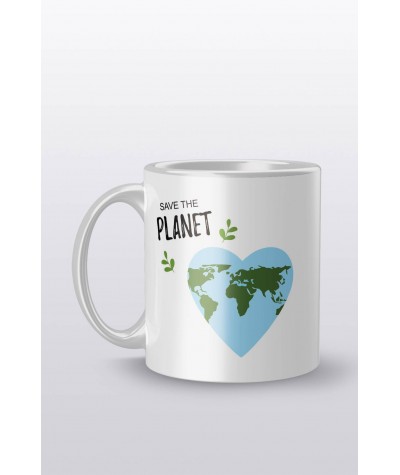 Kubek z nadrukiem Save The Planet caramiczny 330ml na ciepłe napoje