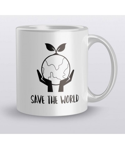 Kubek ceramiczny dla ekologa Save the world eko 330ml