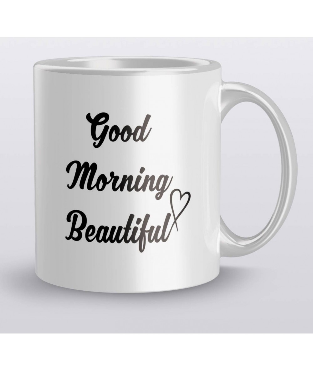Kubek z napisem Good Morning Beautiful ceramiczny 330 ml na prezent
