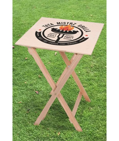  Stolik drewniany 50x50x70cm Tata Mistrz Grilla ogrodowy