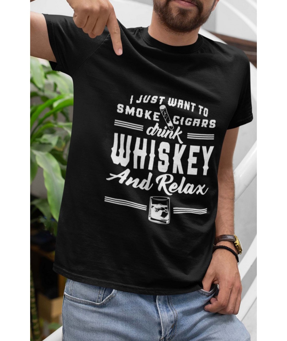 Koszulka męska krótki rękaw bawełna I Just Want Whiskey T-SHIRT roz.