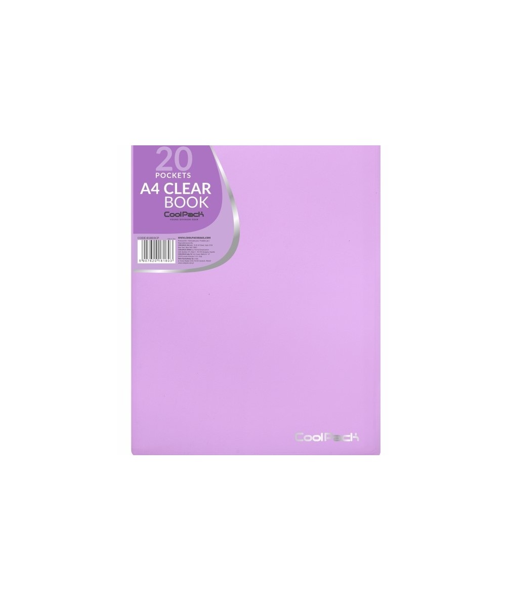 Teczka skoroszyt A4 z 20 koszulkami CoolPack Pastel Purple na dokumenty