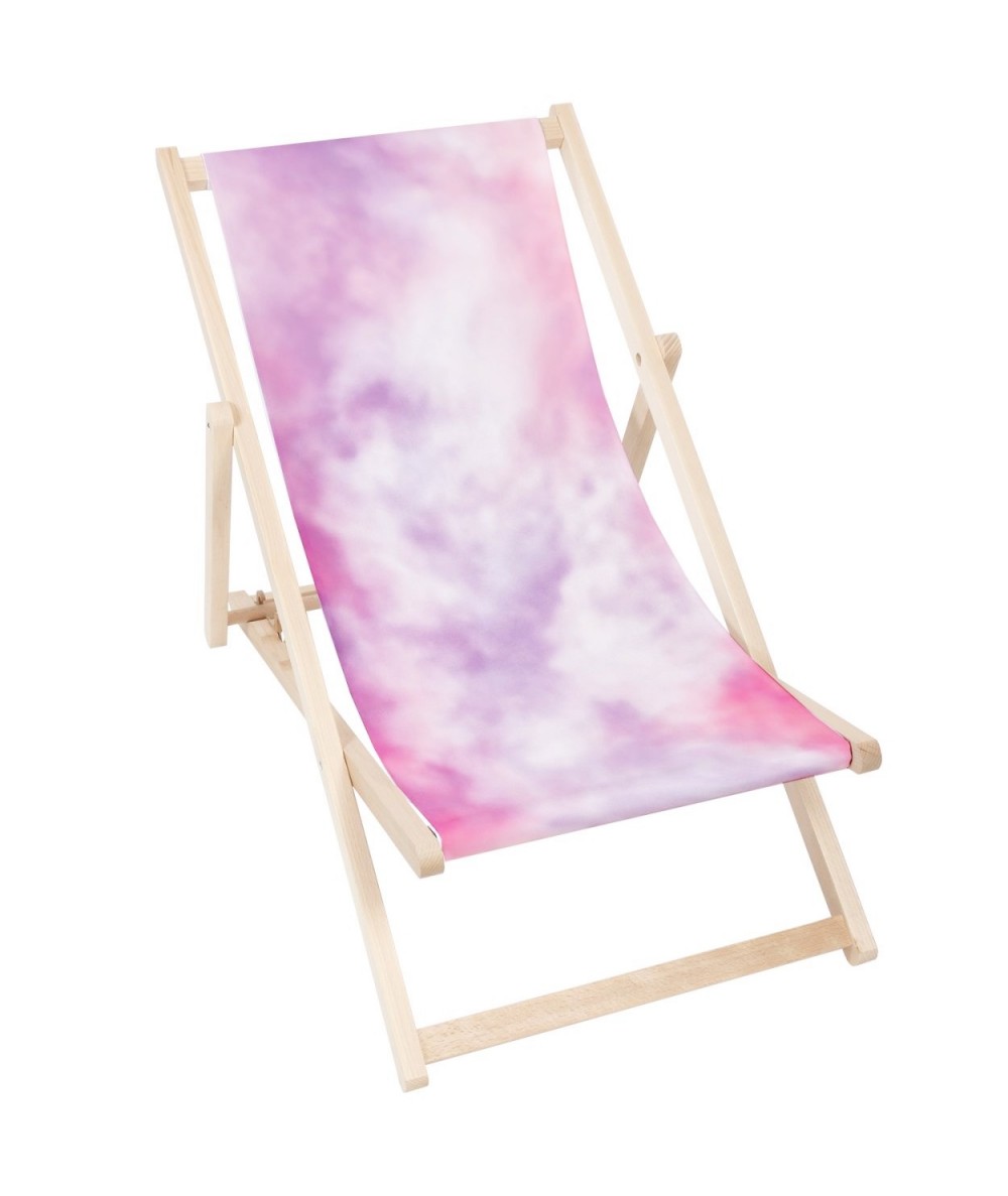 Leżak plażowy TIE-DYE damski pastelowy Pink Fog ogrodowy fullprint