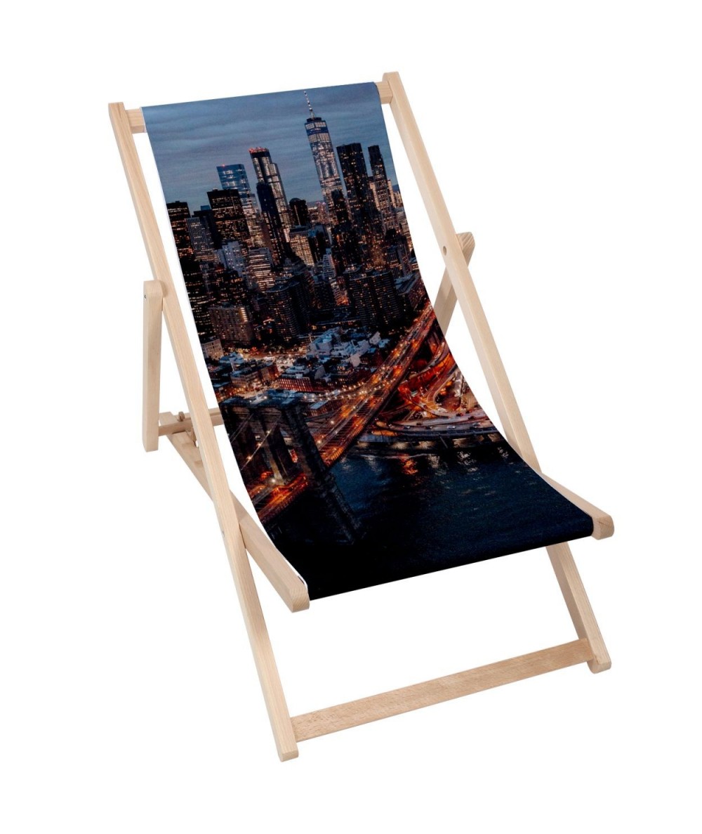 Leżak ogrodowy City Night 2 Nowy Jork fullprint na plażę 2020