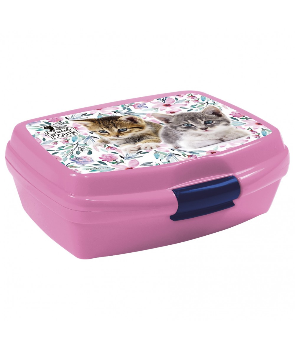 Lunchbox z kotkiem DERFORM różowy Cleo&Frank