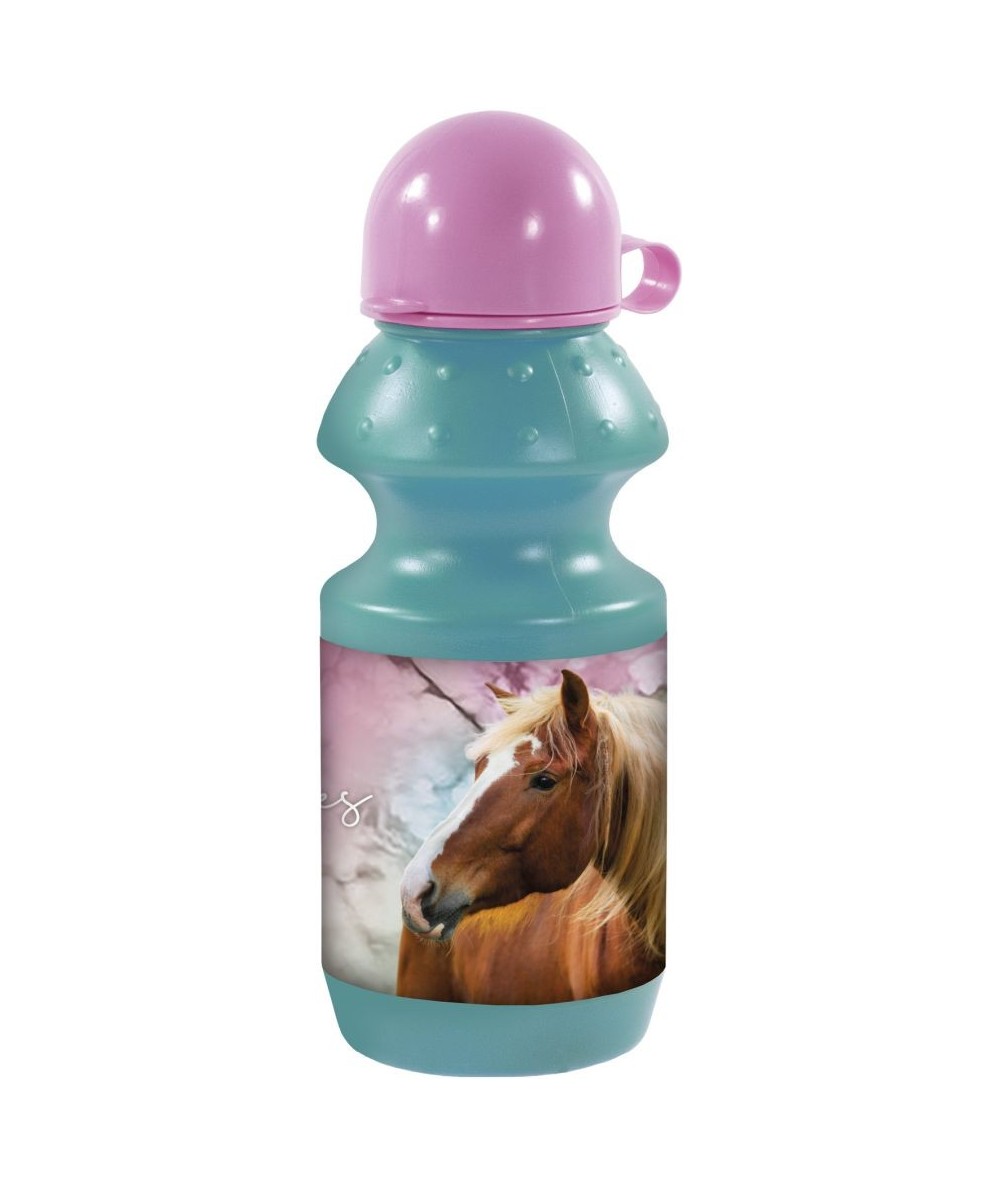 Bidon dla dzieci z koniem DERFORM pastelowy 330ml I Love Horses