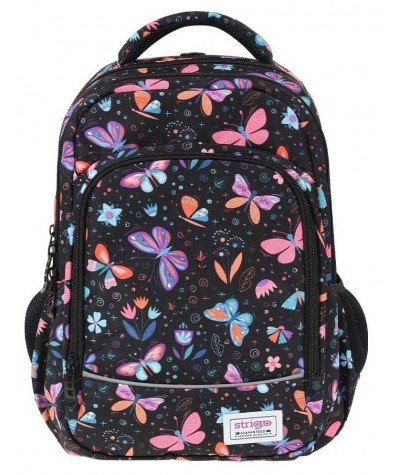 Plecak szkolny STRIGO czarny w motyle dziewcżęcy MISTY+