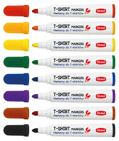 Markery do ubrań MIX kreatywny zestaw dla dzieci Toma 8 kolorów DIY