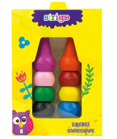 Kredki dla dzieci świecowe na palec 8 żywych kolorów