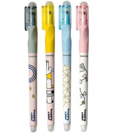 Długopis zmazywalny Happy Color STYLE 0,5mm  ergo uchwyt NIEBIESKI MIX WZORÓW