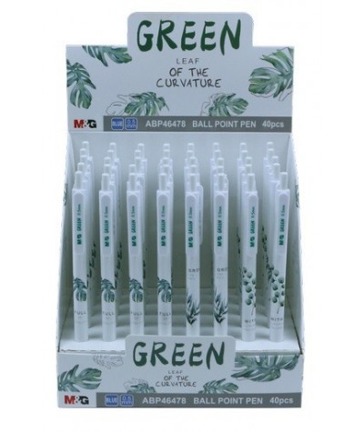 Długopis automatyczny liście M&G Green młodzieżowy 0,5mm niebieski