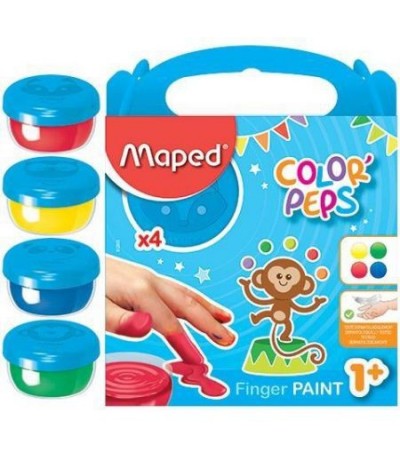 Farby do malowania palcami Maped Color Peps dla dzieci 1+ 4 KOLORY