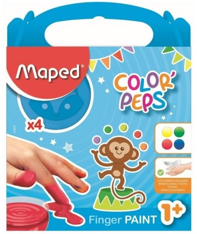 Farby do malowania palcami dla dzieci 1+ Maped Color Peps 4 kolory