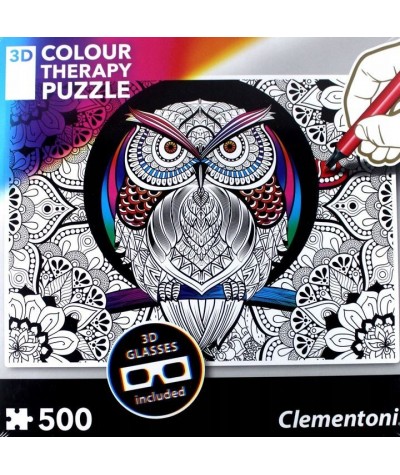 Puzzle Clementoni SOWA boho mandala 3D kolorowa kreatywne + okulary 3D