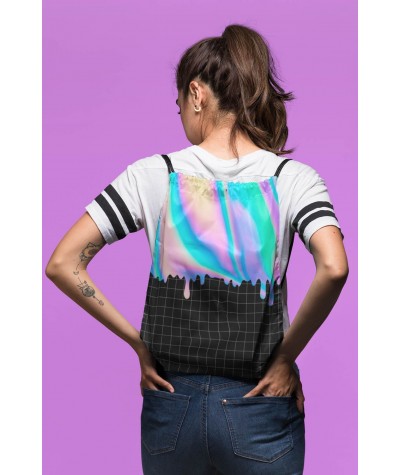 Plecak worek na plecy HOLO GIRD holograficzny dla dziewczyny