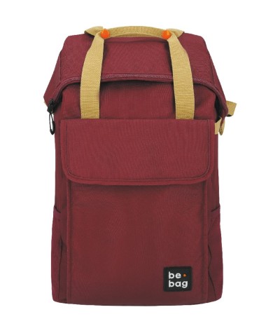 Plecak bordowy z recyklingu be.bag be.flexible Ruby młodzieżowy 30L