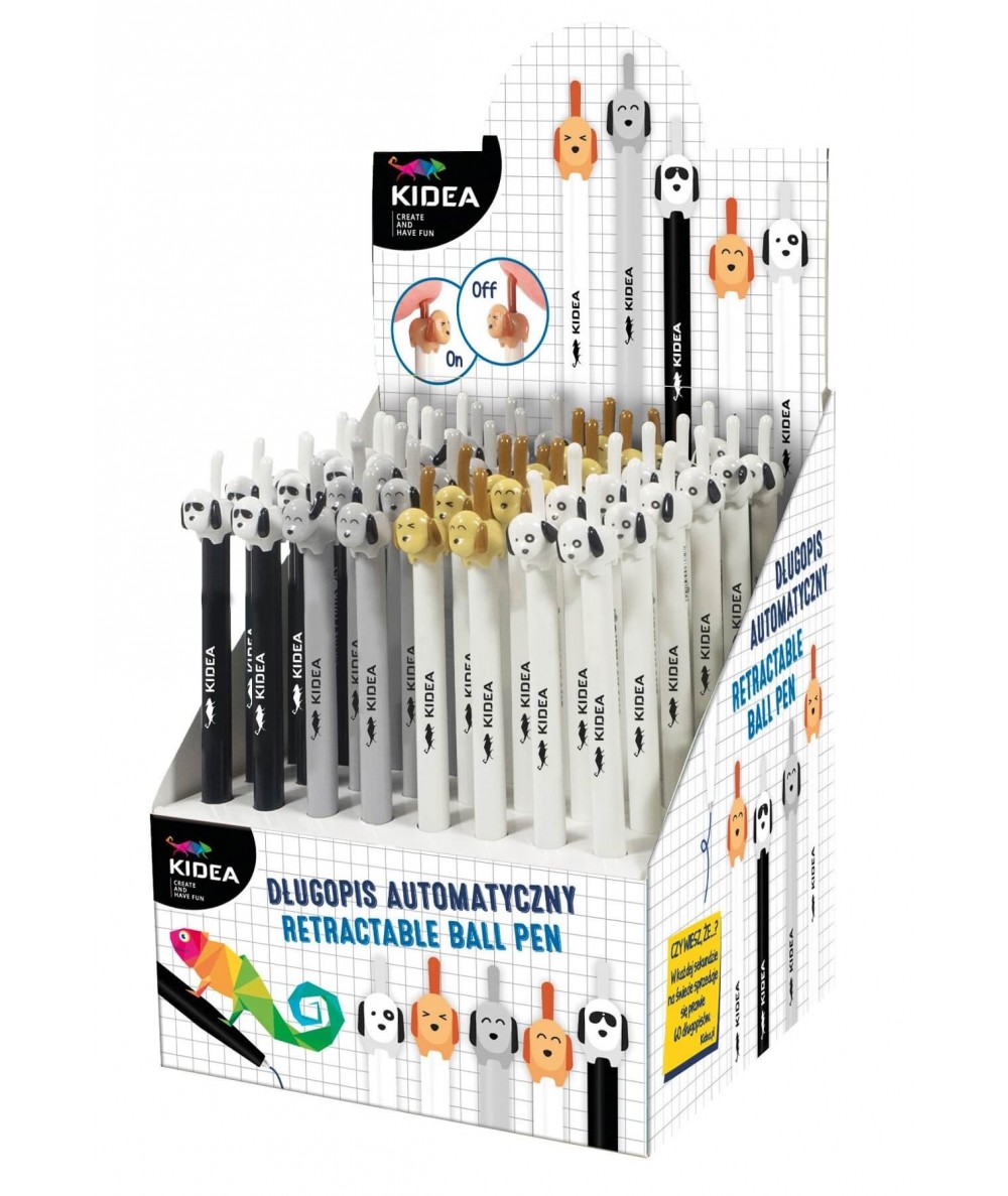 Długopis z pieskiem automatyczny A KIDEA - MIX WZORÓW różne kolory
