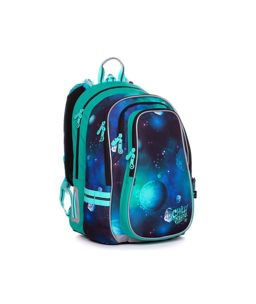 Plecak szkolny Topgal z kosmosem galaxy LYNN 20019 B niebieski