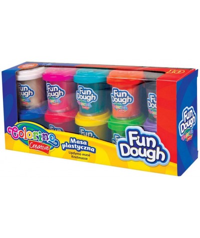 Masa plastyczna ciastolina dla dzieci 10 kolorów Colorino Fun Dough niebrudząca