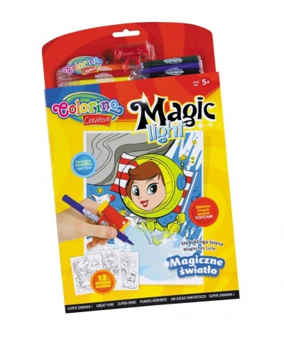 Książeczka DIY magiczne obrazki Colorino Creative dla dzieci 6+ 12 wzorów Magic light