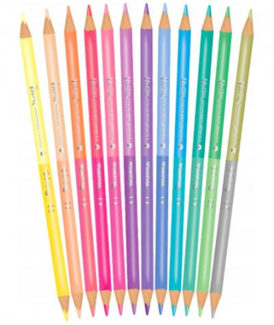 Kredki dwustronne ołówkowe pastelowe Colorino szkolne 24 kolory 12 sztuk