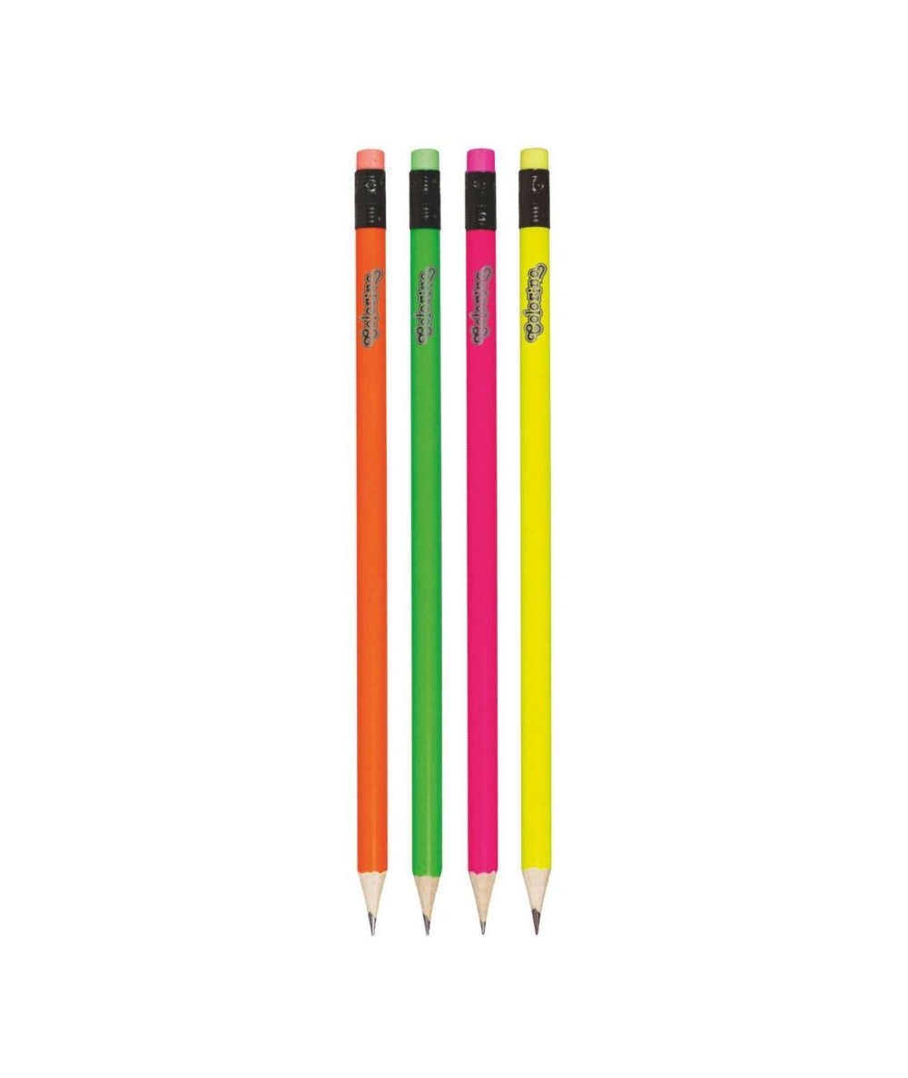 Ołówek neonowy HB okrągły Colorino Kids z gumką MIX KOLORÓW