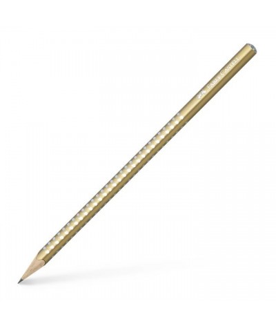 Zloty ołówek Faber-Castell z brokatem i w kropeczki ŚWIETNY DESIGN!