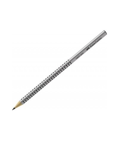 Szary ołówek matowy Faber-Castell w kropeczki NOWOŚĆ 2020 ergonomiczny