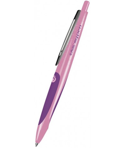 Długopis MY.PEN Herlitz różowo-fioletowy do szkoły długie pisanie