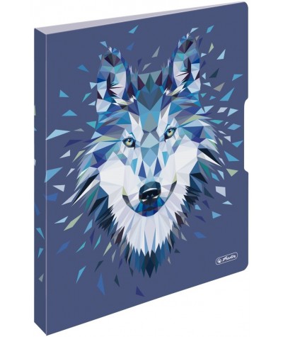 Segregator z tworzywa A4 Herlitz Wild Animal Wolf  niebieski z wilkiem