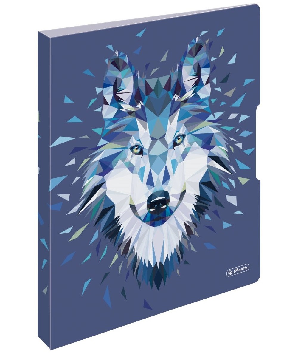 Segregator z tworzywa A4 Herlitz Wild Animal Wolf  niebieski z wilkiem