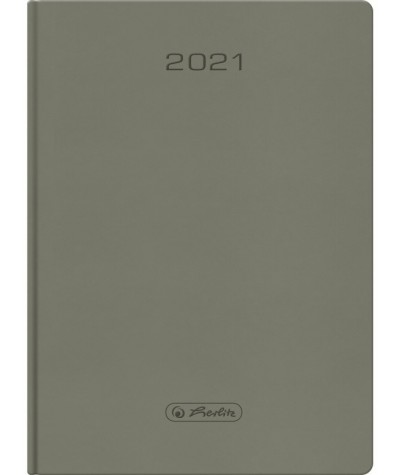 Kalendarz A4 tygodniowy książkowy 2021 HERLITZ FLEX POPIELATY duży