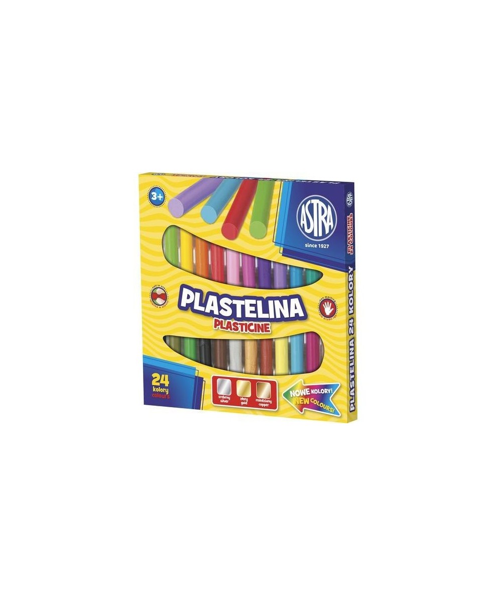 Plastelina ASTRA duży zestaw 24 kolory 3 metaliczne do wyprawki