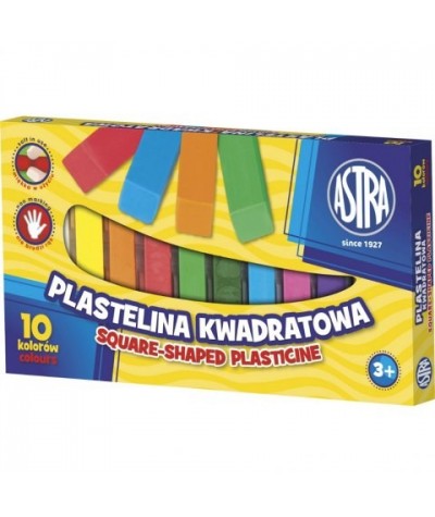 Plastelina kwadratowa ASTRA 10 kolorów dla dzieci szkolna