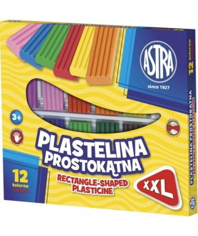 Plastelina prostokątna ASTRA XXL 12 kolorów duży zestaw