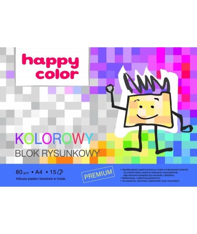 Papier kolorowy wycinanka A4 10 ark. pastelowy dekoracyjny Happy Color