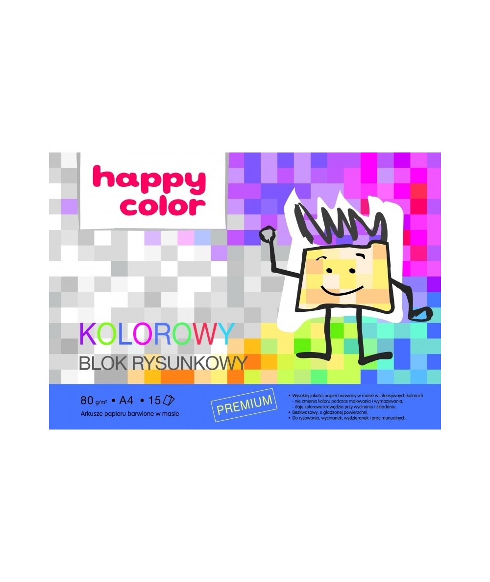 Papier kolorowy wycinanka A4 10 ark. pastelowy dekoracyjny Happy Color